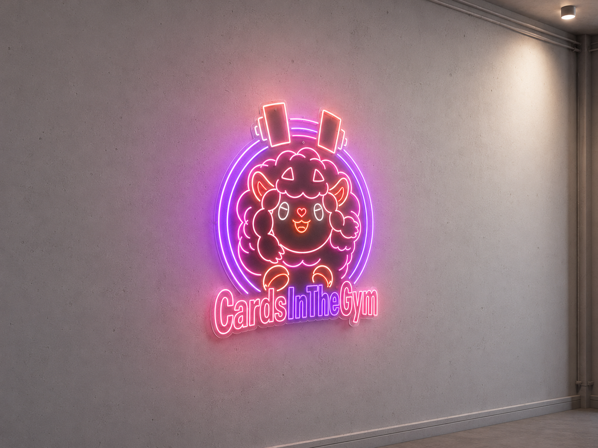 Cards in The Gym Neon Sign - Demy